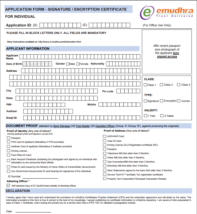 digital signature form