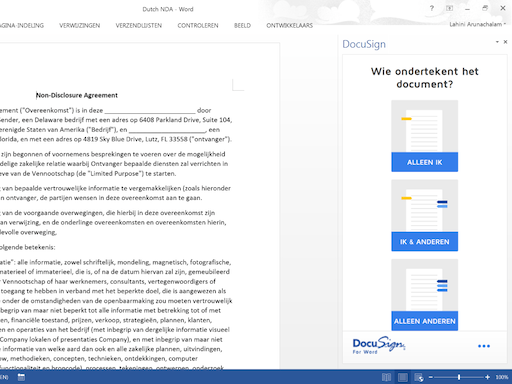 docusign for word