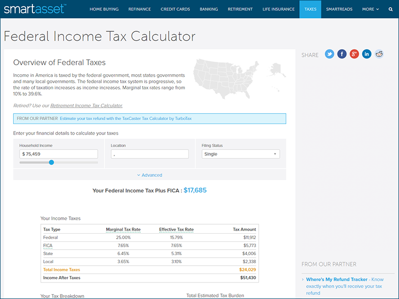 Federal deals tax calculator