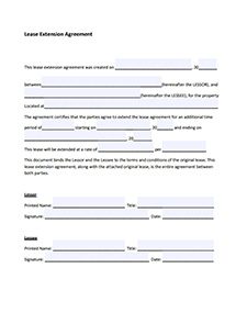 Lease Extension Agreement Template