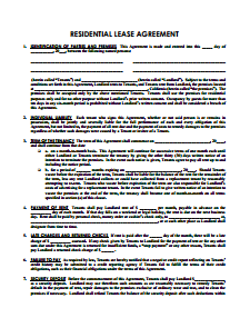 Sample Lease Agreement Template