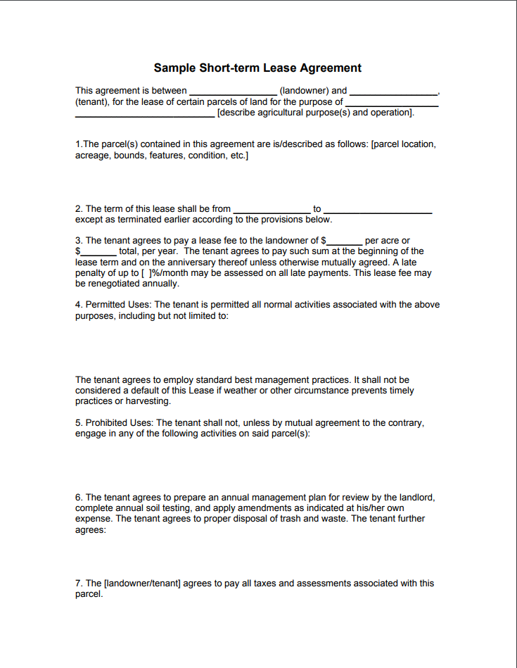 Fixed Term Tenancy Agreement Template