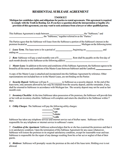 Sublease Agreement Templates - Free Download, Edit and Sign