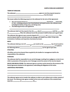 Sublease Agreement Template