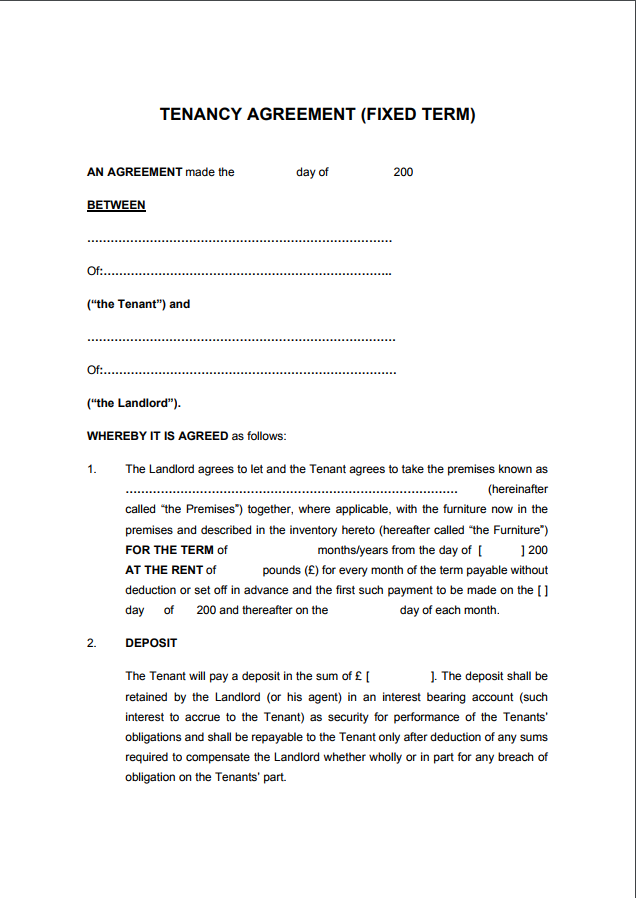 Periodic Tenancy Agreement Template Pdf