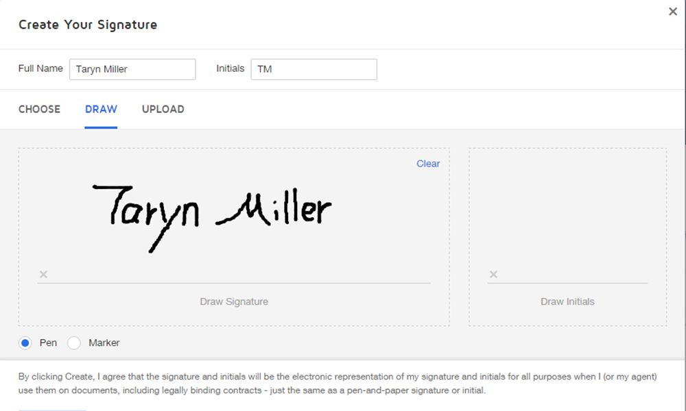 create signature for pdf