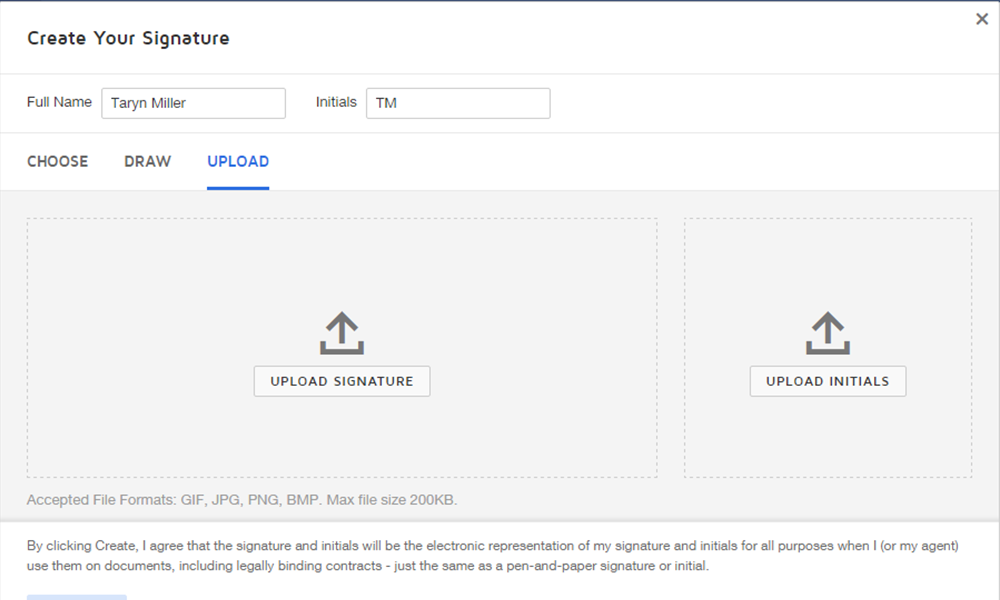 create pdf signature